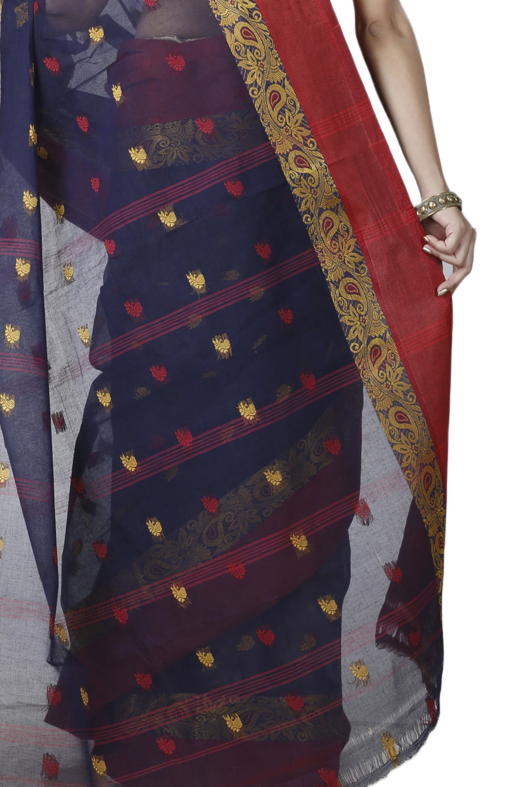 Blue Pure Cotton Srimati Tant Saree (1089)